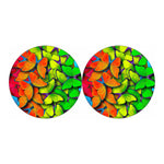 Rainbow Butterfly Pattern Print Car Coasters