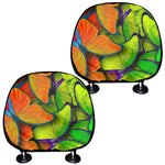 Rainbow Butterfly Pattern Print Car Headrest Covers