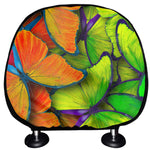 Rainbow Butterfly Pattern Print Car Headrest Covers