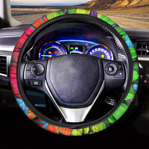 Rainbow Butterfly Pattern Print Car Steering Wheel Cover