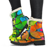 Rainbow Butterfly Pattern Print Comfy Boots GearFrost