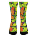 Rainbow Butterfly Pattern Print Crew Socks