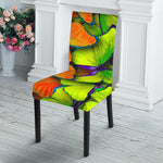Rainbow Butterfly Pattern Print Dining Chair Slipcover