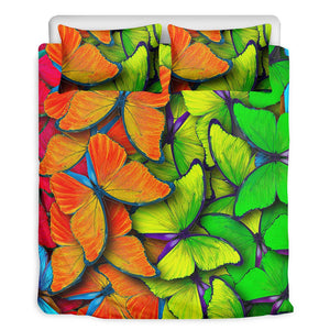 Rainbow Butterfly Pattern Print Duvet Cover Bedding Set