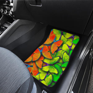 Rainbow Butterfly Pattern Print Front and Back Car Floor Mats