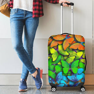 Rainbow Butterfly Pattern Print Luggage Cover GearFrost