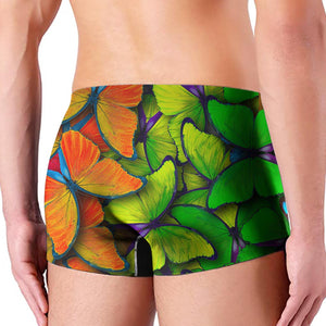 Rainbow Butterfly Pattern Print Men's Boxer Briefs