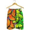 Rainbow Butterfly Pattern Print Men's Shorts