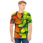Rainbow Butterfly Pattern Print Men's T-Shirt