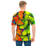 Rainbow Butterfly Pattern Print Men's T-Shirt
