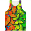 Rainbow Butterfly Pattern Print Men's Tank Top