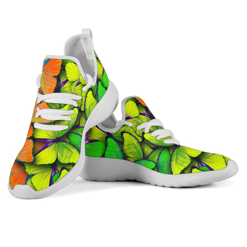 Rainbow Butterfly Pattern Print Mesh Knit Shoes GearFrost