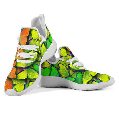Rainbow Butterfly Pattern Print Mesh Knit Shoes GearFrost