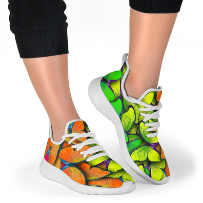 Rainbow Butterfly Pattern Print Mesh Knit Shoes GearFrost