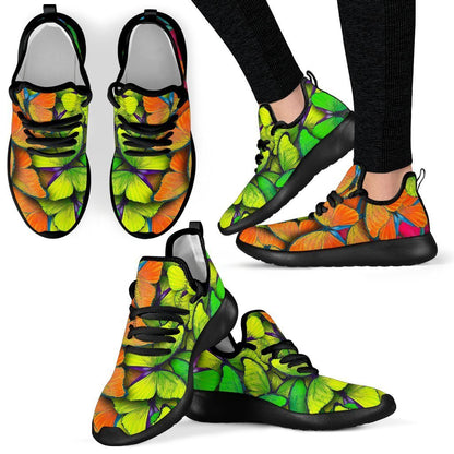 Rainbow Butterfly Pattern Print Mesh Knit Shoes GearFrost
