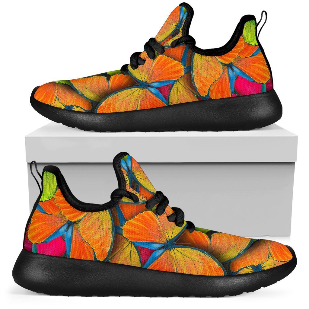 Rainbow Butterfly Pattern Print Mesh Knit Shoes GearFrost
