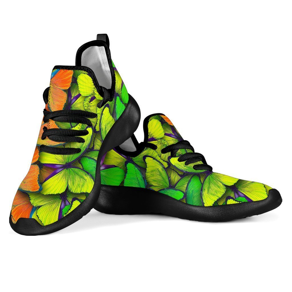 Rainbow Butterfly Pattern Print Mesh Knit Shoes GearFrost