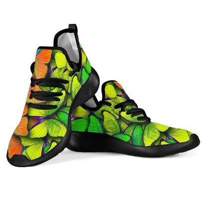 Rainbow Butterfly Pattern Print Mesh Knit Shoes GearFrost