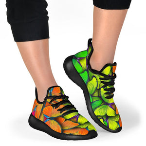 Rainbow Butterfly Pattern Print Mesh Knit Shoes GearFrost