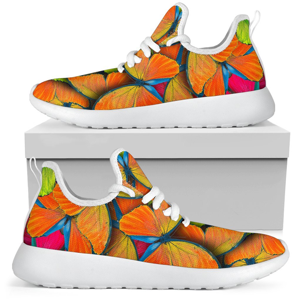 Rainbow Butterfly Pattern Print Mesh Knit Shoes GearFrost