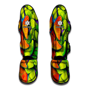 Rainbow Butterfly Pattern Print Muay Thai Shin Guard