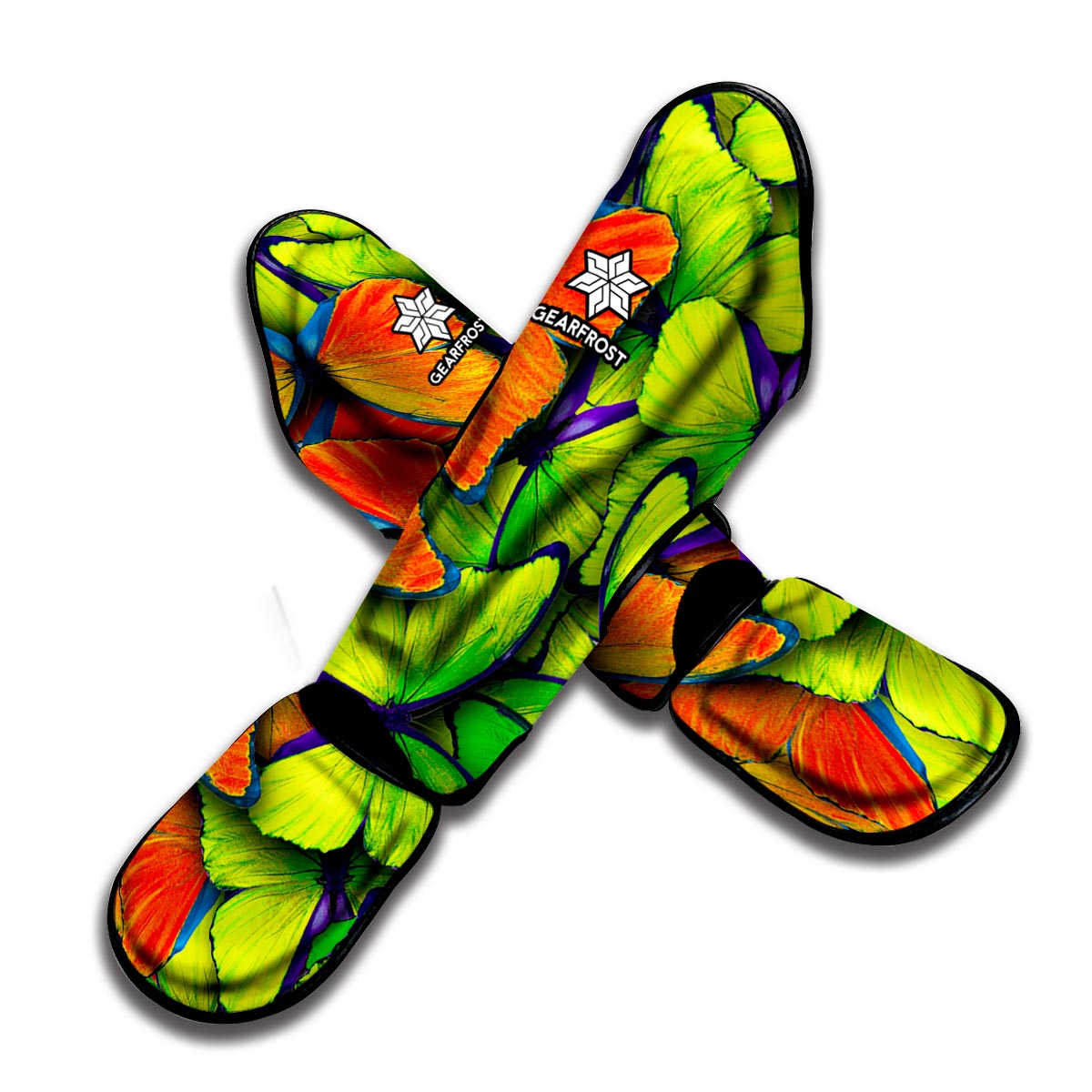 Rainbow Butterfly Pattern Print Muay Thai Shin Guard