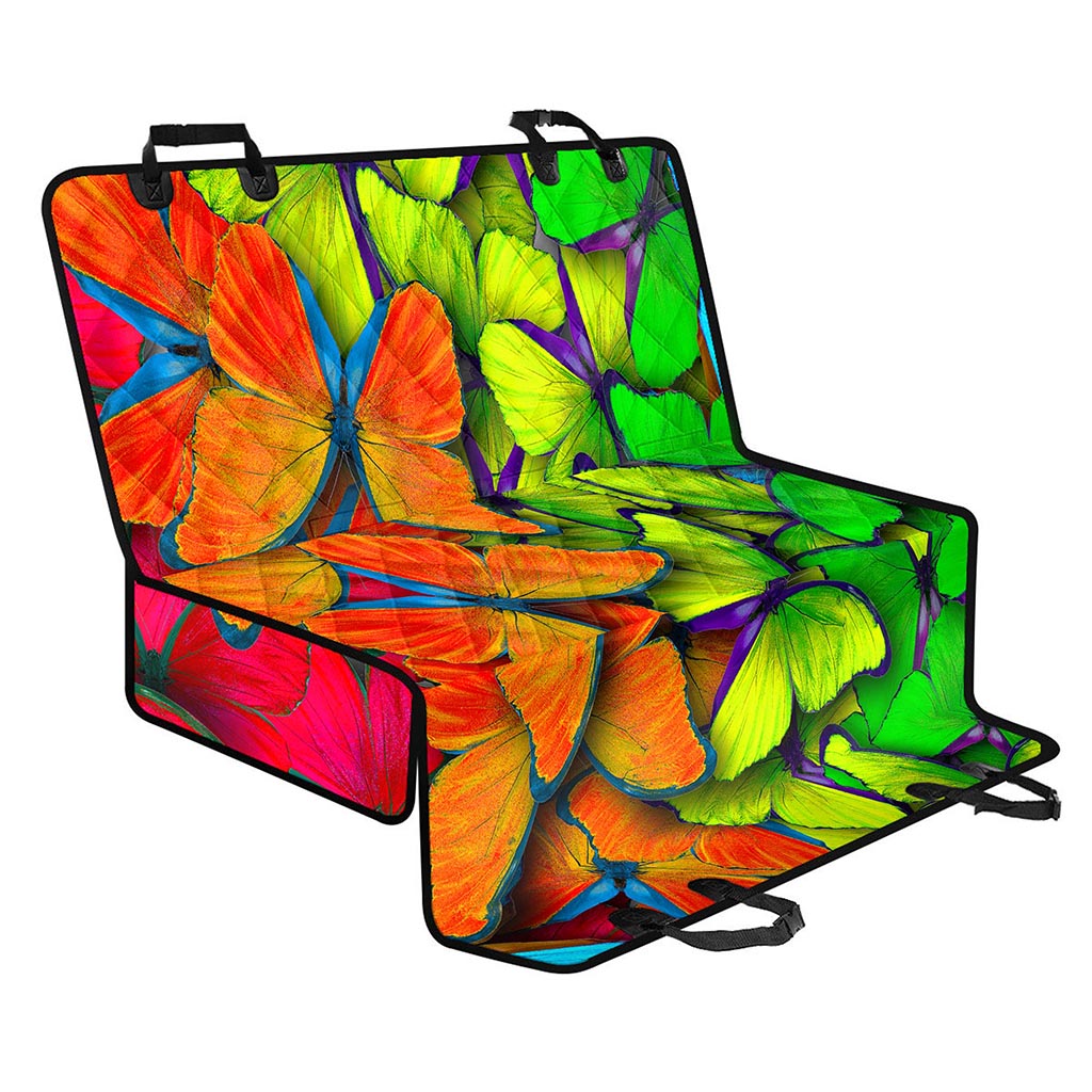 Rainbow Butterfly Pattern Print Pet Car Back Seat Cover