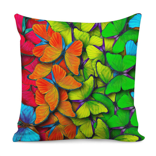 Rainbow Butterfly Pattern Print Pillow Cover