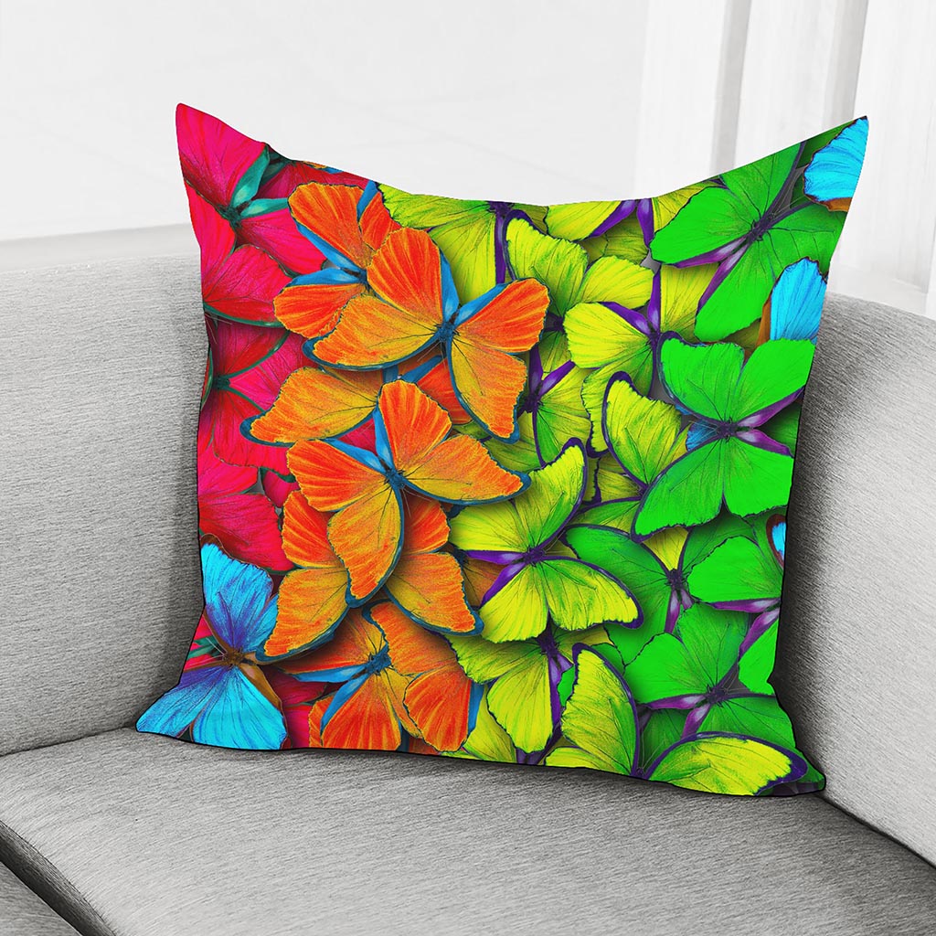 Rainbow Butterfly Pattern Print Pillow Cover