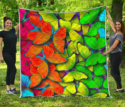 Rainbow Butterfly Pattern Print Quilt