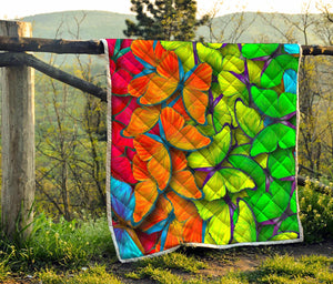 Rainbow Butterfly Pattern Print Quilt
