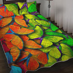 Rainbow Butterfly Pattern Print Quilt Bed Set