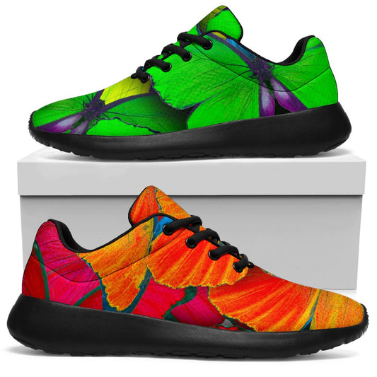 Rainbow Butterfly Pattern Print Sport Shoes GearFrost
