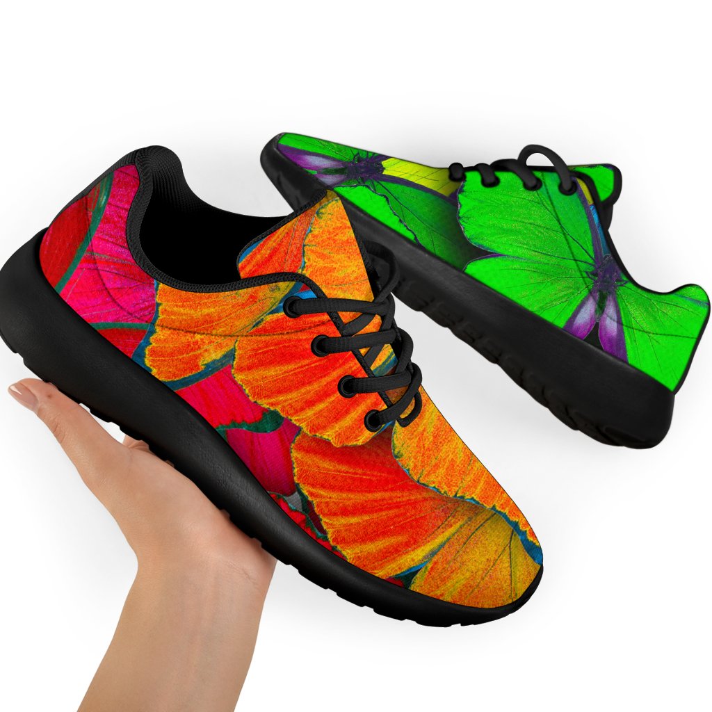 Rainbow Butterfly Pattern Print Sport Shoes GearFrost