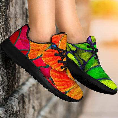 Rainbow Butterfly Pattern Print Sport Shoes GearFrost