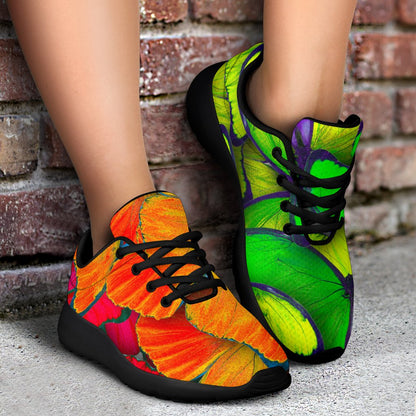 Rainbow Butterfly Pattern Print Sport Shoes GearFrost