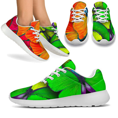 Rainbow Butterfly Pattern Print Sport Shoes GearFrost