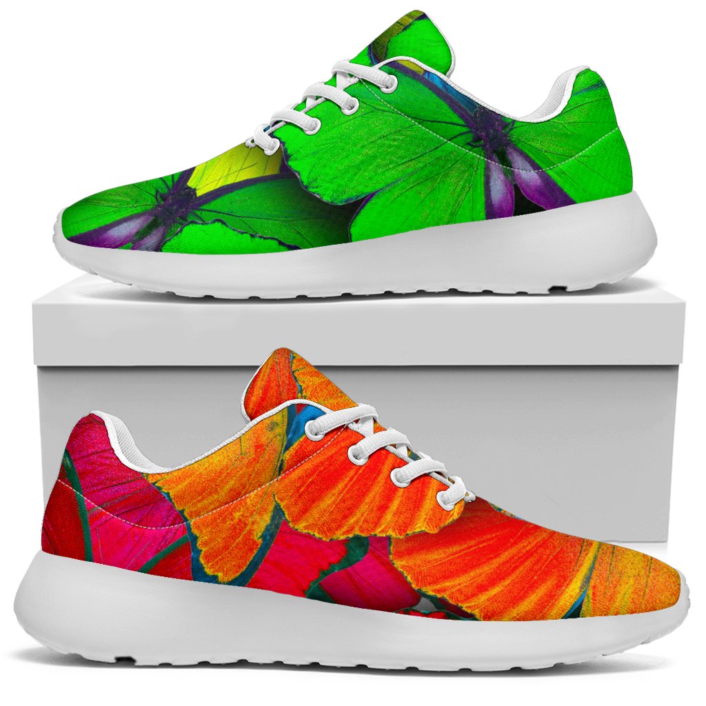 Rainbow Butterfly Pattern Print Sport Shoes GearFrost