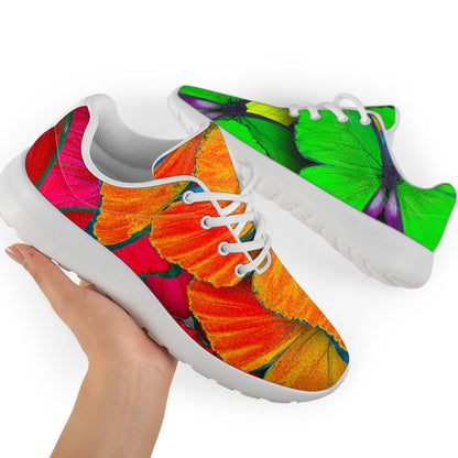 Rainbow Butterfly Pattern Print Sport Shoes GearFrost