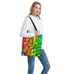 Rainbow Butterfly Pattern Print Tote Bag