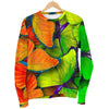 Rainbow Butterfly Pattern Print Women's Crewneck Sweatshirt GearFrost