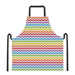 Rainbow Chevron Pattern Print Apron