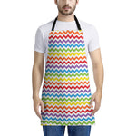 Rainbow Chevron Pattern Print Apron