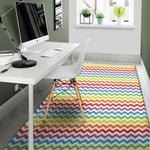 Rainbow Chevron Pattern Print Area Rug