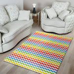 Rainbow Chevron Pattern Print Area Rug