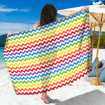 Rainbow Chevron Pattern Print Beach Sarong Wrap