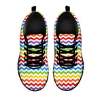 Rainbow Chevron Pattern Print Black Sneakers