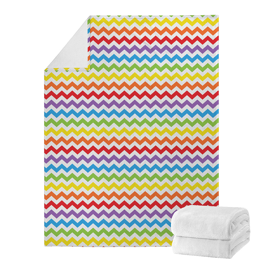 Rainbow Chevron Pattern Print Blanket