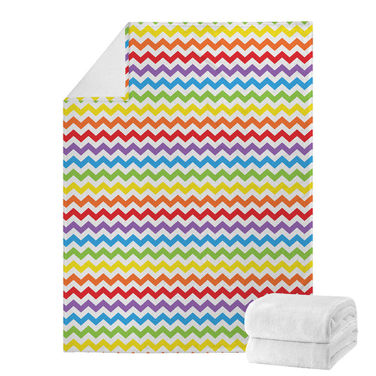 Rainbow Chevron Pattern Print Blanket