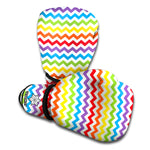 Rainbow Chevron Pattern Print Boxing Gloves
